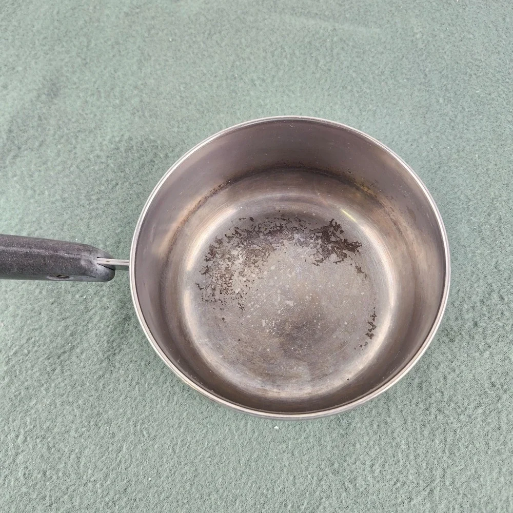 Vintage 1801 Revere Ware 3/4 qt Sauce Pan Pot w/Lid Copper Bottom Rome NY